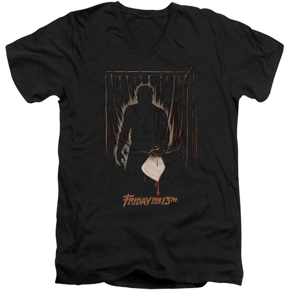 Friday The 13th Part 3 Poster Adult V-Neck Slim Fit T-shirt