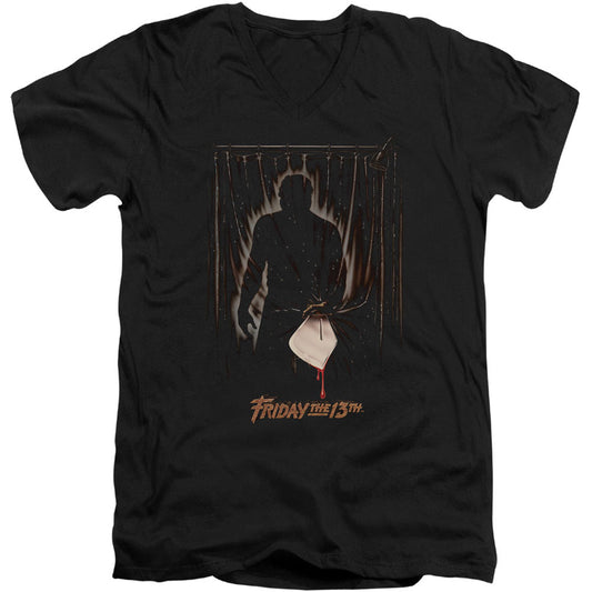 Friday The 13th Part 3 Poster Adult V-Neck Slim Fit T-shirt