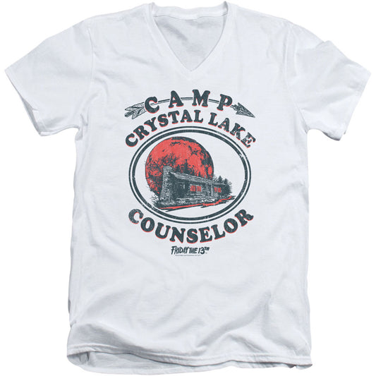Friday The 13th Camp Counselor Adult V-Neck Slim Fit T-shirt