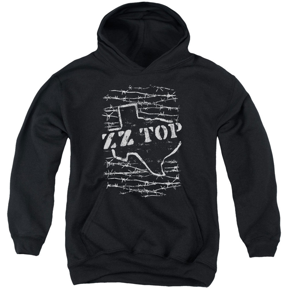 ZZ Top Barbed Youth 50% Poly Hooded Sweatshirt