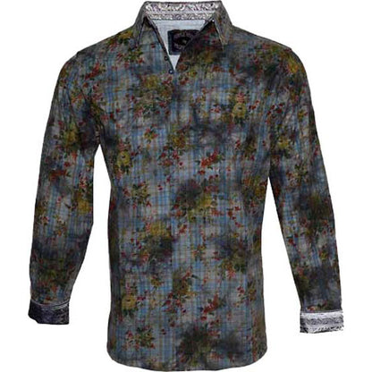 Rock Roll n Soul Fire Blu LS Button Up Shirt Dress Shirt