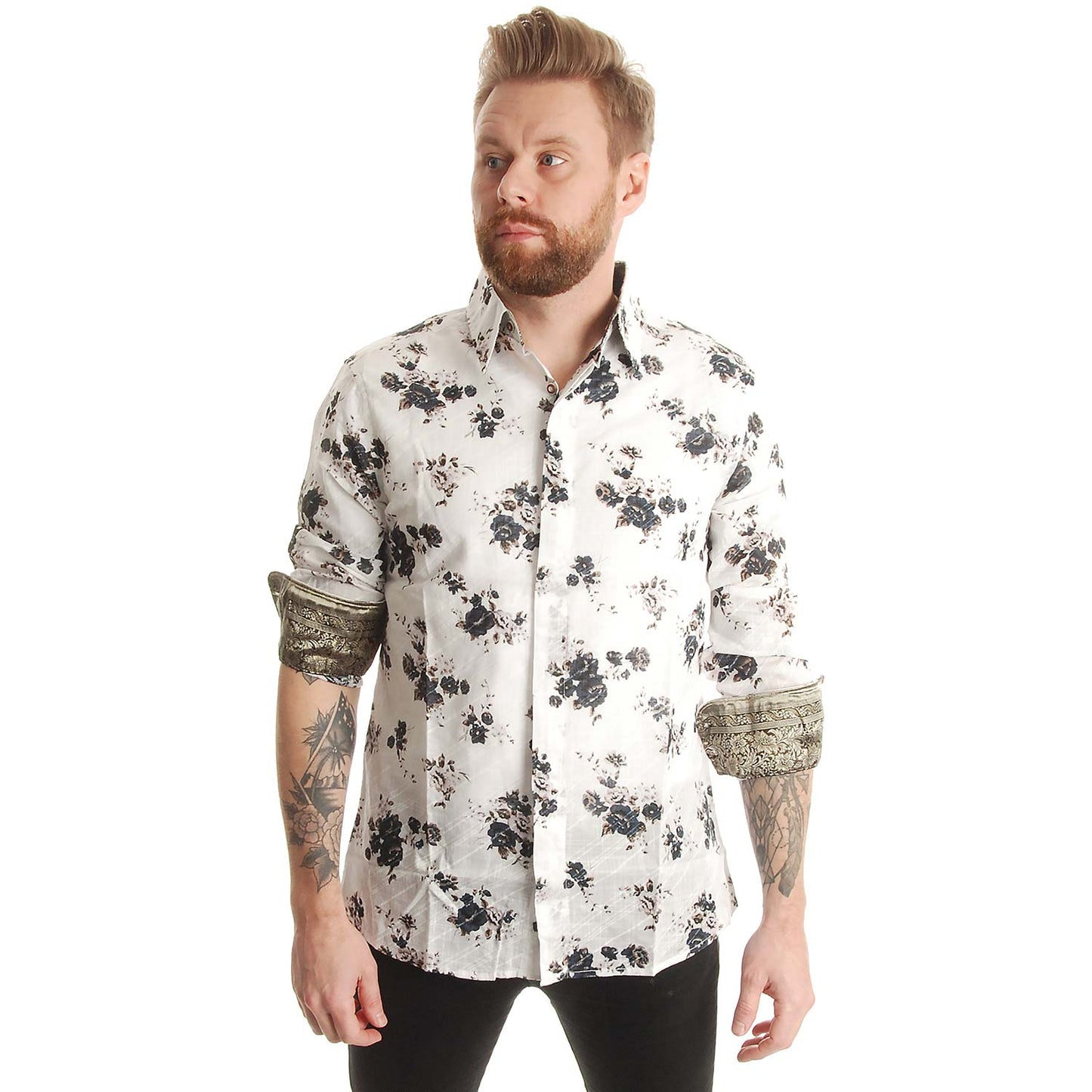 Rock Roll n Soul Crosstown Traffic Brn LS Button Up Shirt Dress Shirt