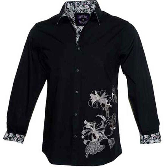 Rock Roll n Soul Voodoo Child Blk LS Button Up Shirt Dress Shirt