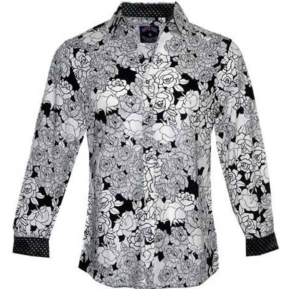 Rock Roll n Soul Message To Universe Wht LS Button Up Shirt Dress Shirt
