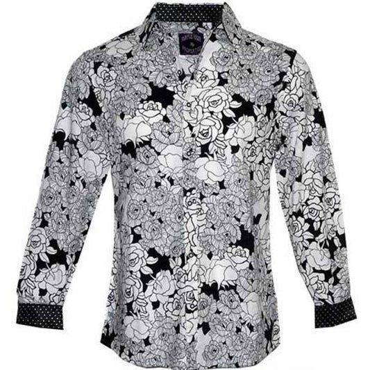 Rock Roll n Soul Message To Universe Wht LS Button Up Shirt Dress Shirt