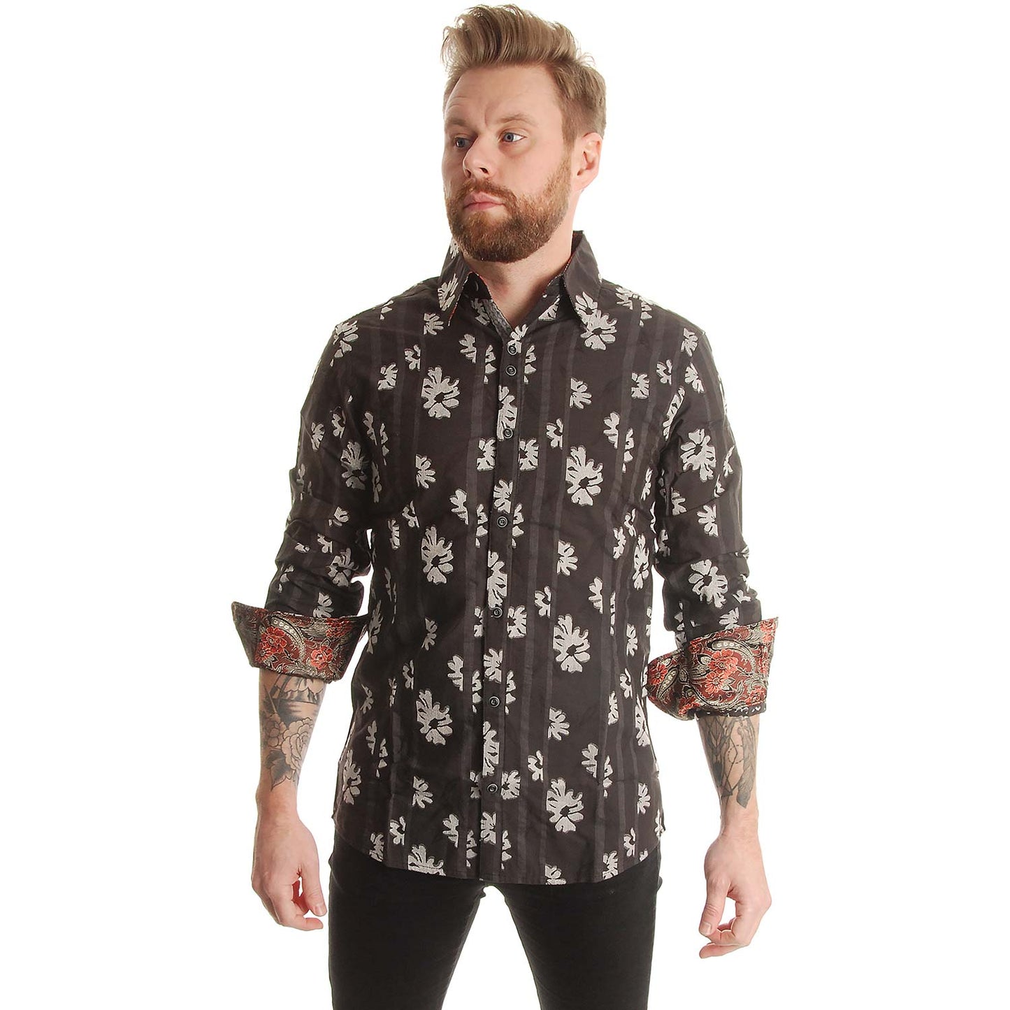 Rock Roll n Soul Are You Experienced Blk LS Button Up Shirt Dress Shirt