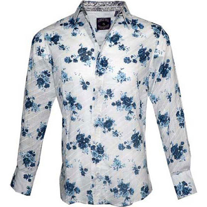 Rock Roll n Soul Crosstown Traffic Blu LS Button Up Shirt Dress Shirt