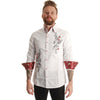 Rock Roll n Soul Bleeding II Wht LS Button Up Shirt Dress Shirt