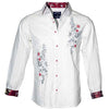 Rock Roll n Soul Bleeding II Wht LS Button Up Shirt Dress Shirt