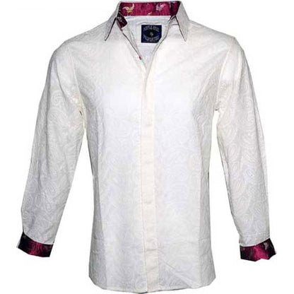 Rock Roll n Soul Fire II Wht LS Button Up Shirt Dress Shirt