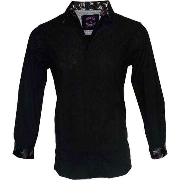 Rock Roll n Soul Fire II Blk LS Button Up Shirt Dress Shirt