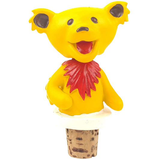 Grateful Dead Dancing Bear Yellow Bottle Stopper