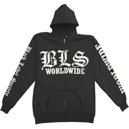 Black Label Society BLS Worldwide Hoodie Zippered Hooded Sweatshirt