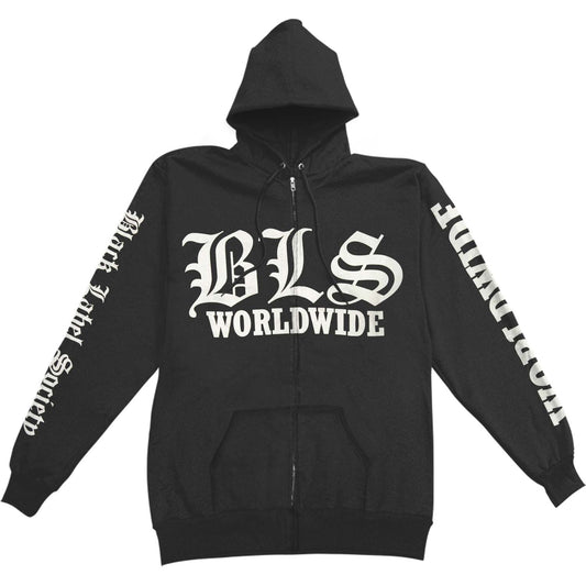 Black Label Society BLS Worldwide Hoodie Zippered Hooded Sweatshirt