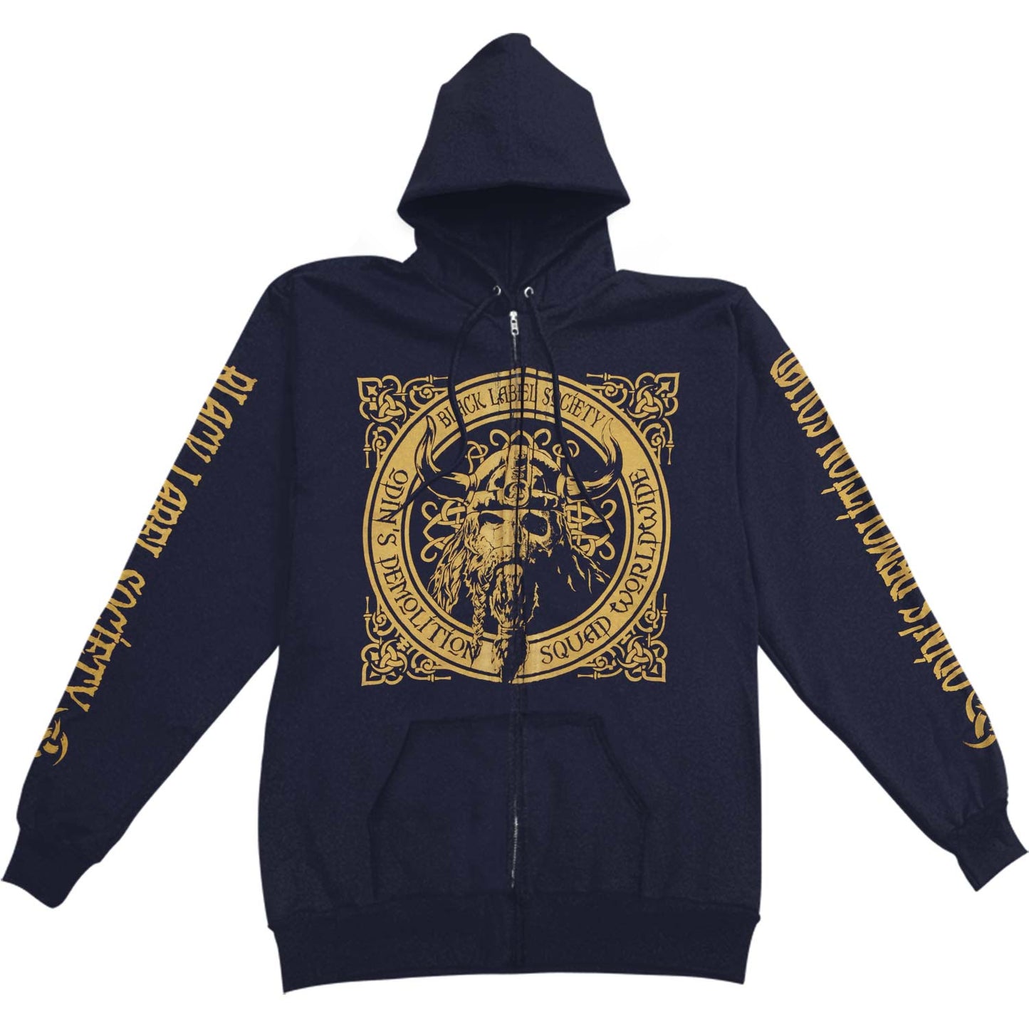 Navy Odin Hoodie Zippered Hooded Sweatshirt