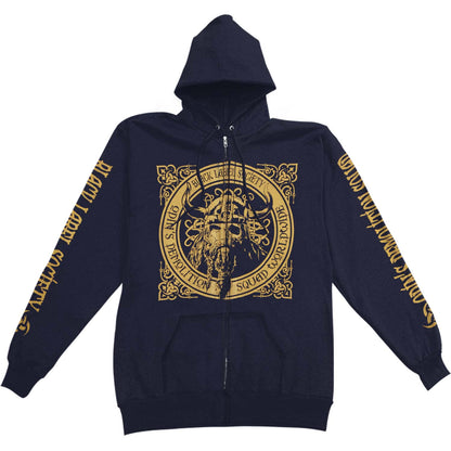 Navy Odin Hoodie Zippered Hooded Sweatshirt
