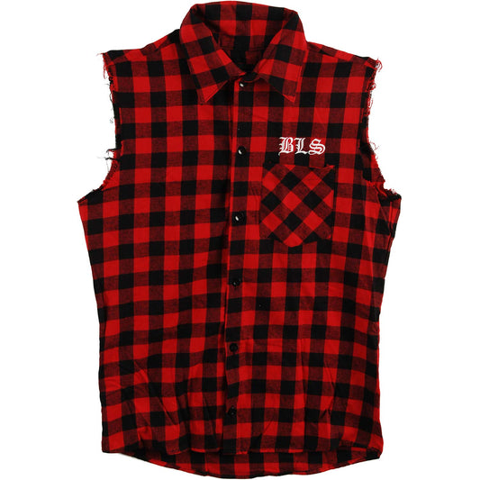 Black Label Society BLS Red Flannel Vest Flannel