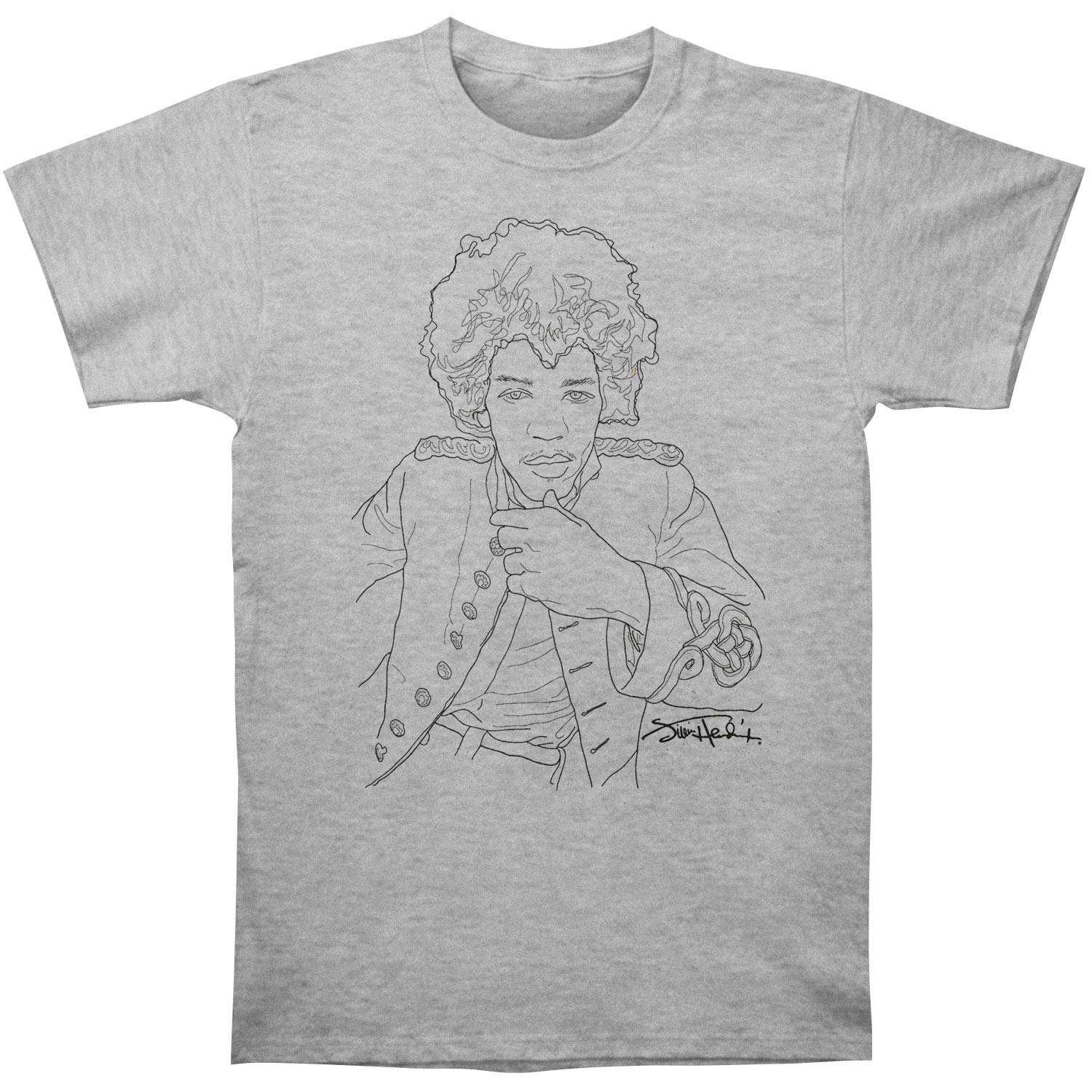 Jimi Hendrix Line Art Slim Fit T-shirt