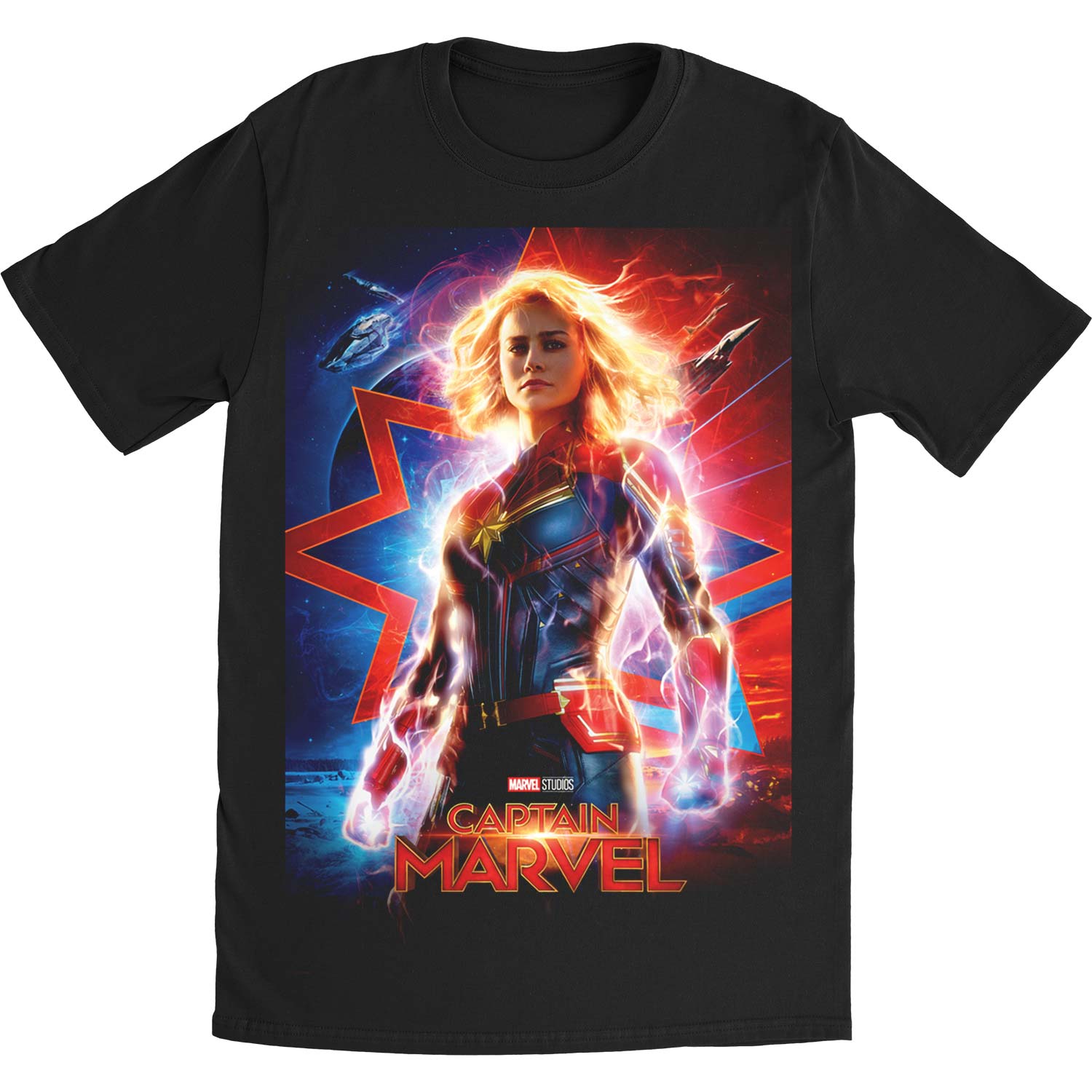 Captain Marvel Poster Slim Fit T-shirt