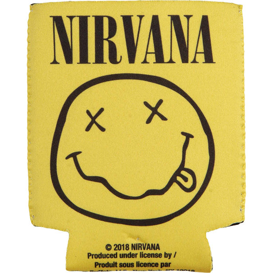 Smiley Face Yellow Can Hugger 4in x 5in Can Cooler