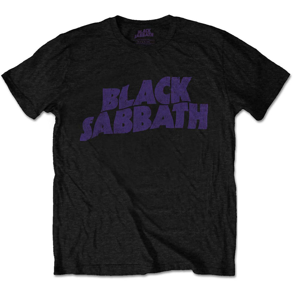 Store 412931 Rockabilia Sabbath Wavy | Vintage Logo Black T-shirt Vintage Merch
