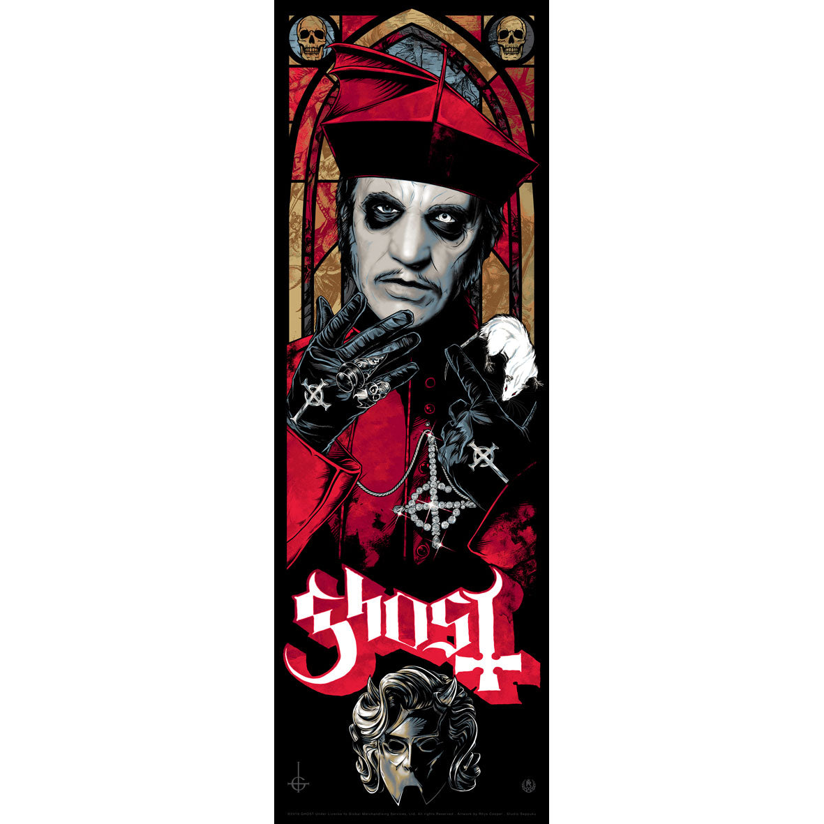 Ghost B.C. Cardinal Copia by Rhys Cooper Limited Screenprint