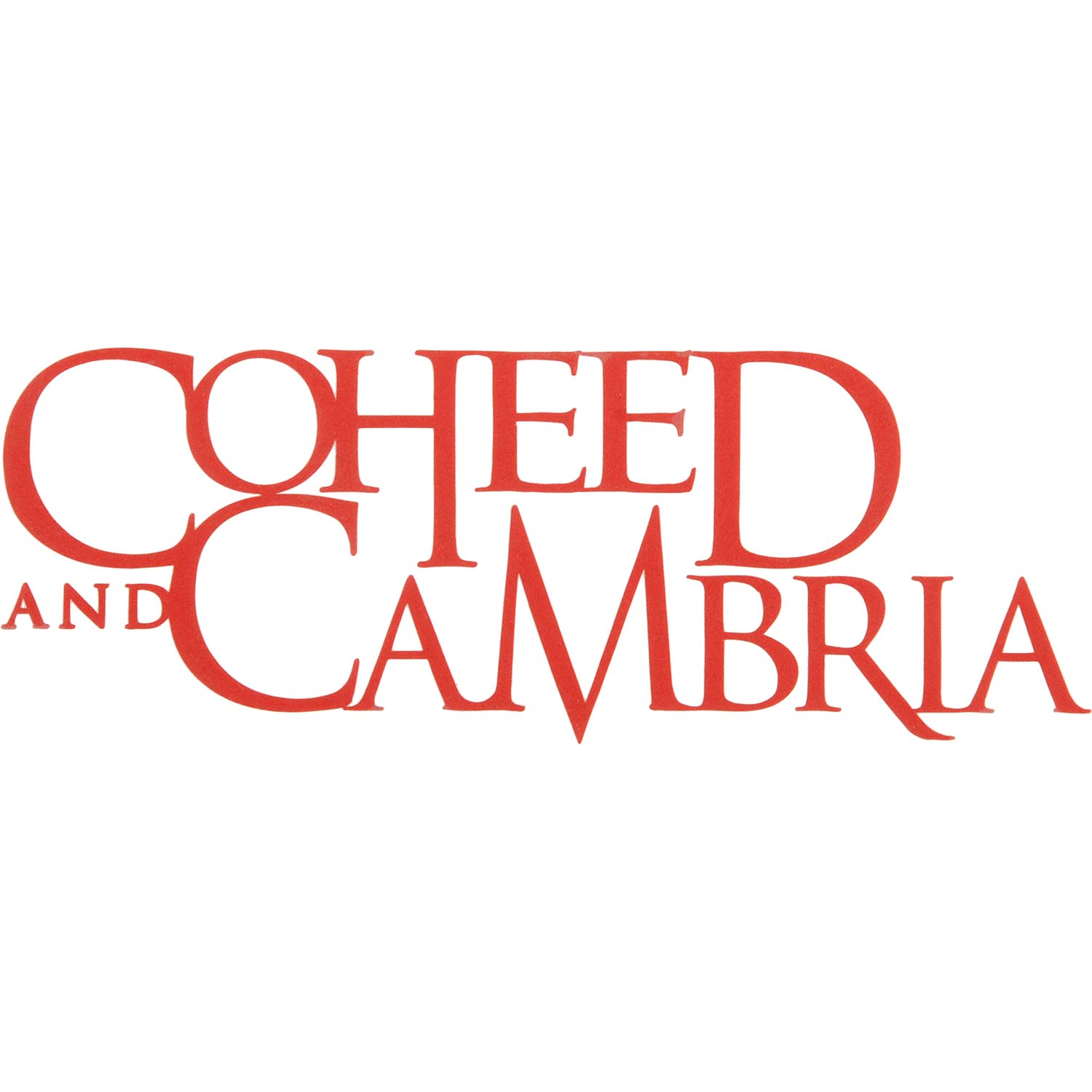 Coheed And Cambria Vinyl Cut Logo (Red) Peel \u0026 Rub Sticker 413118 |  Rockabilia Merch Store, image size:1500x1500
