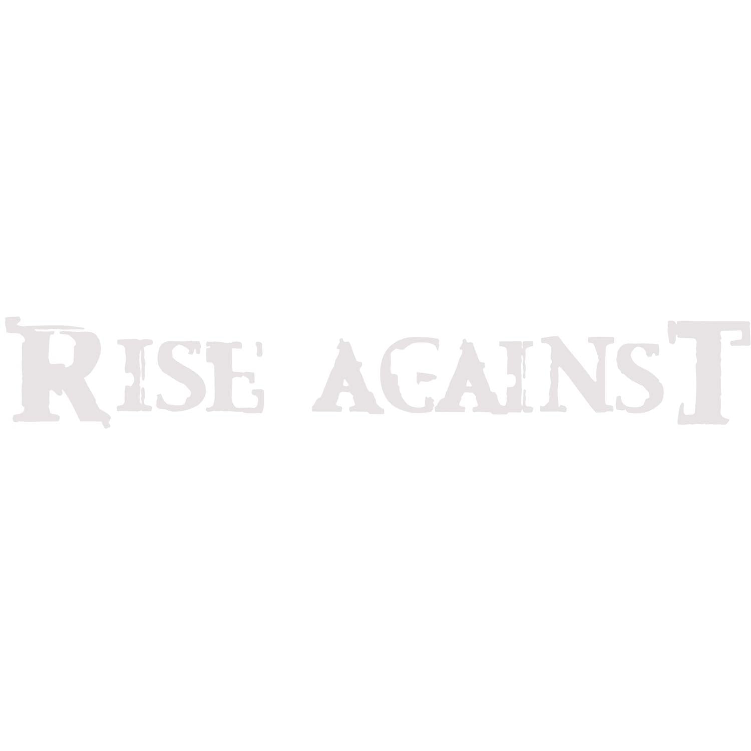 Rise Against Logo (White) Peel & Rub Sticker