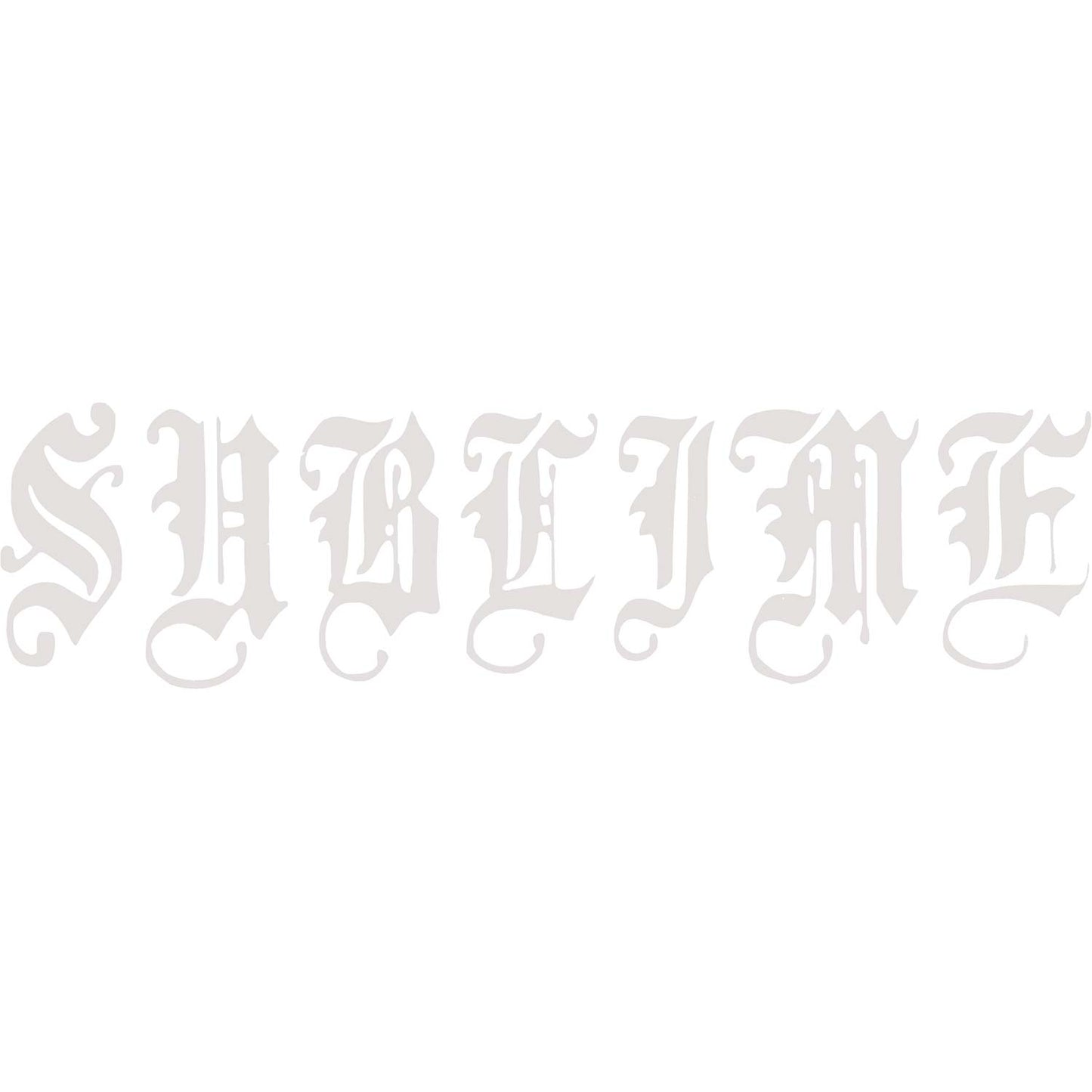 Sublime Old English Vinyl Cut (White) Peel & Rub Sticker