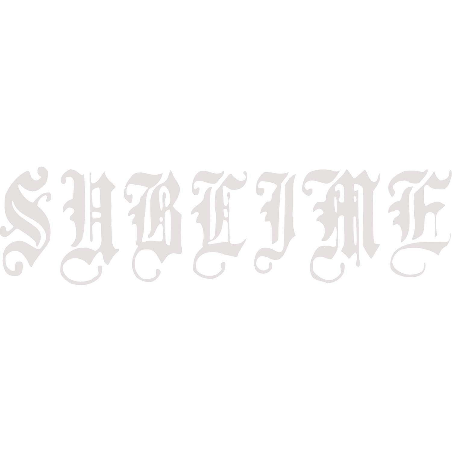 Sublime Old English Vinyl Cut (White) Peel & Rub Sticker