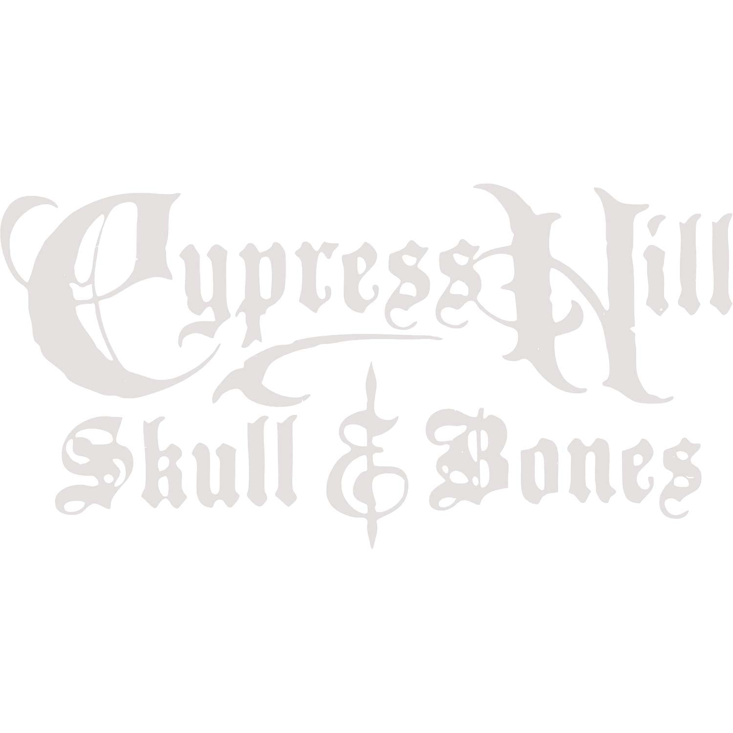 Cypress Hill Skull & Bones Vinyl Cut (White) Peel & Rub Sticker