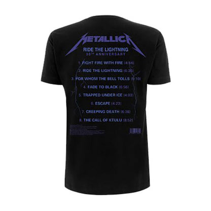 Ride The Lightning Tracks (Back Print) Slim Fit T-shirt