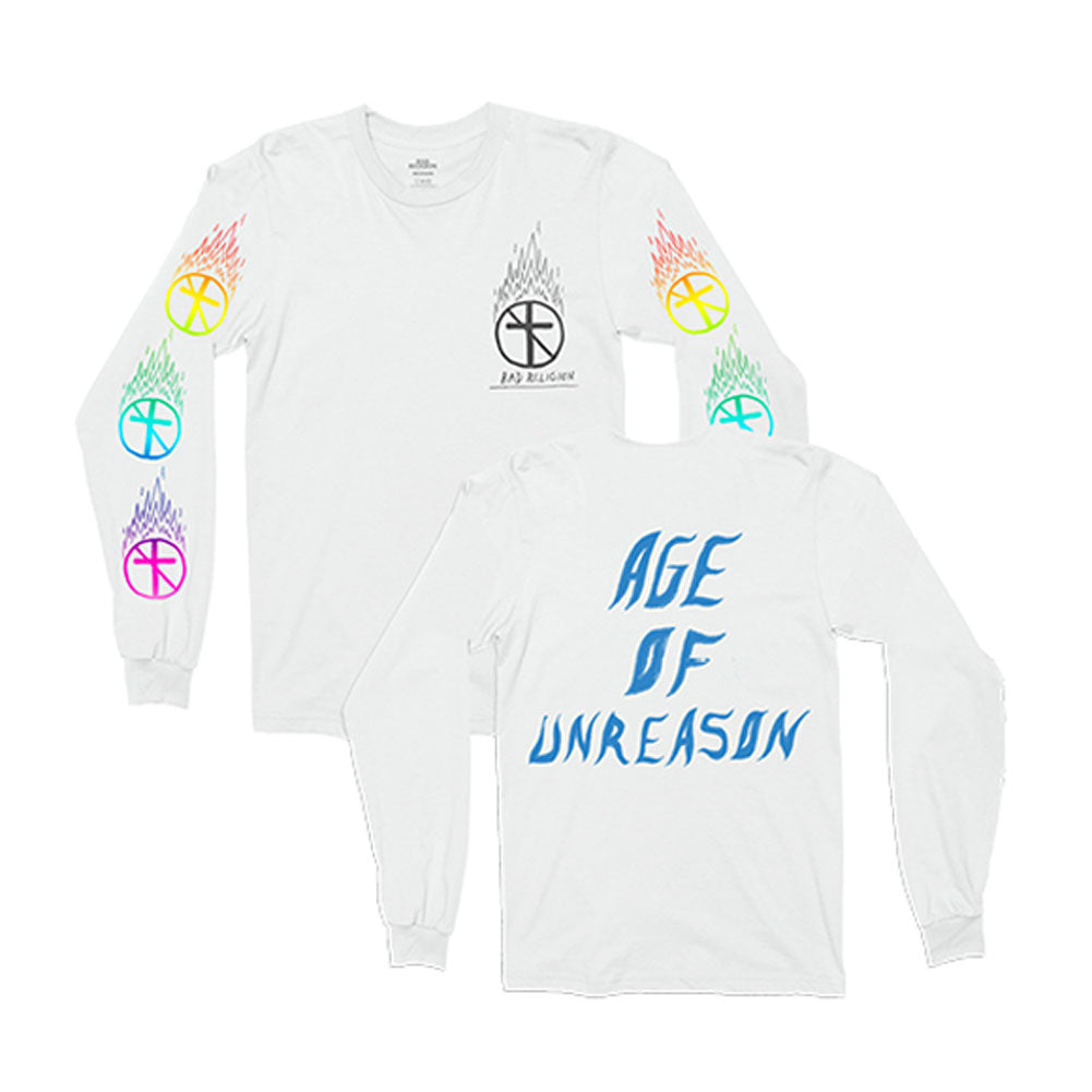 Flaming Crossbuster White L/S Long Sleeve