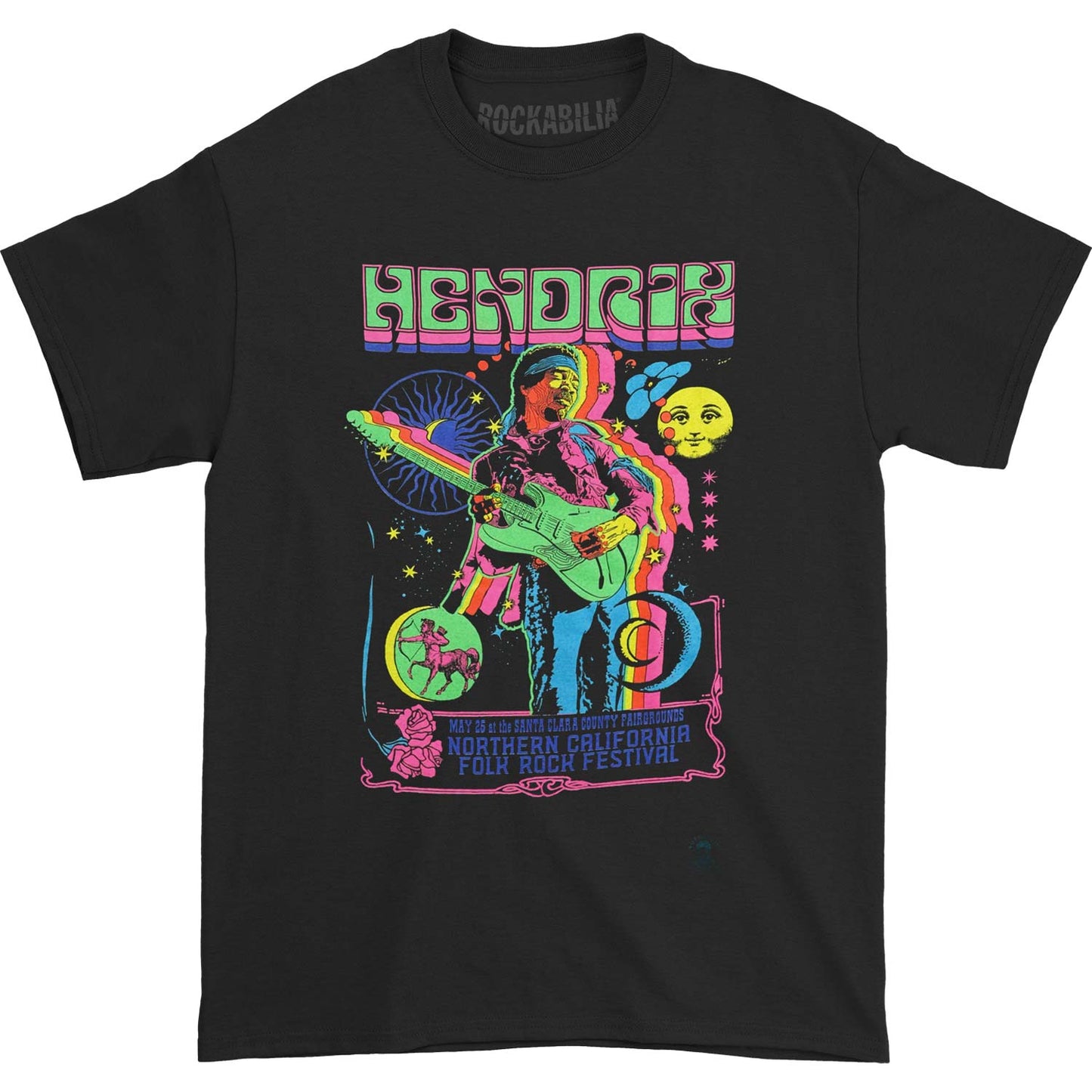 Jimi Hendrix Guitar Blacklight T-shirt