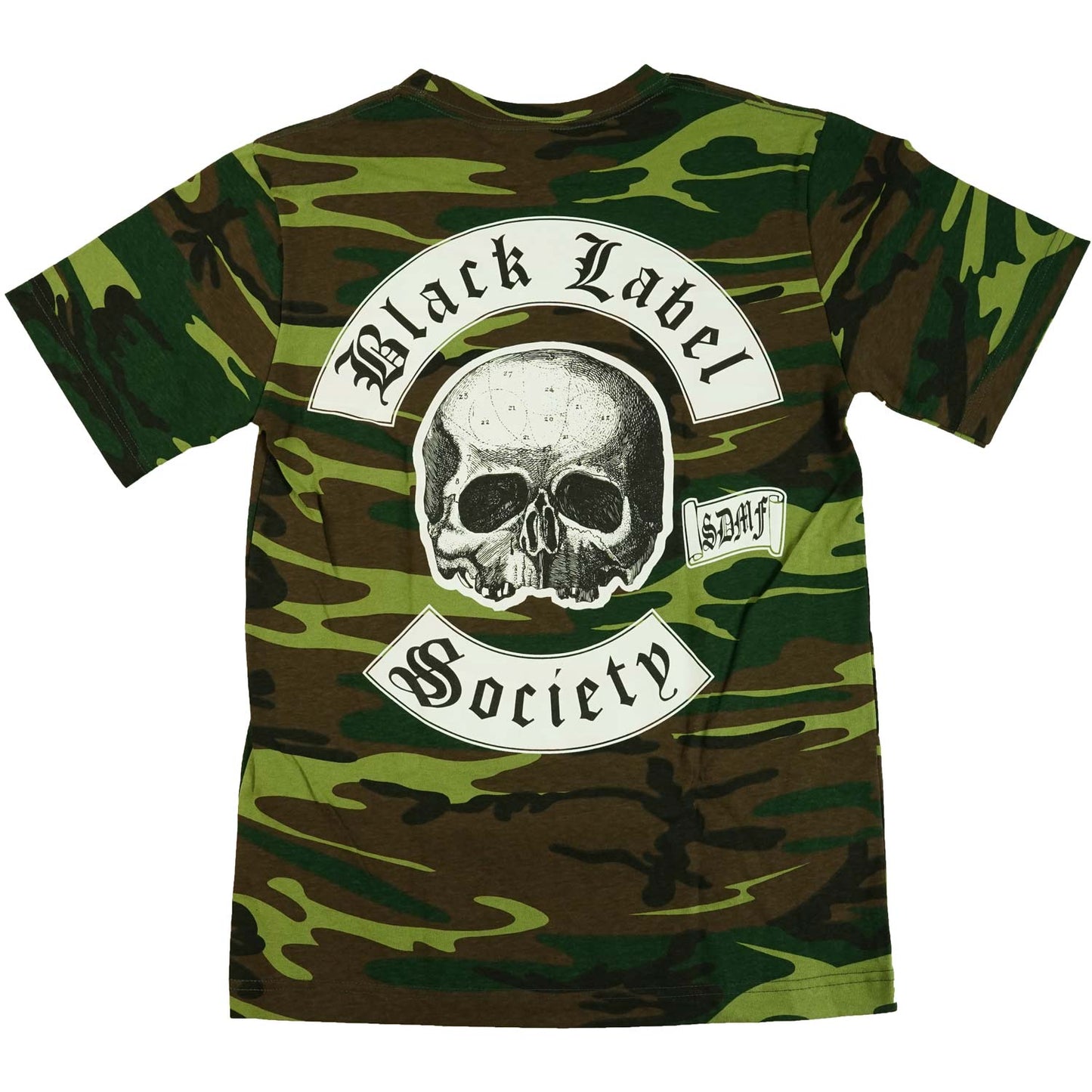 Black Label Society BLS Worldwide Camo White Printed Tee T-shirt