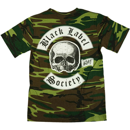 Black Label Society BLS Worldwide Camo White Printed Tee T-shirt