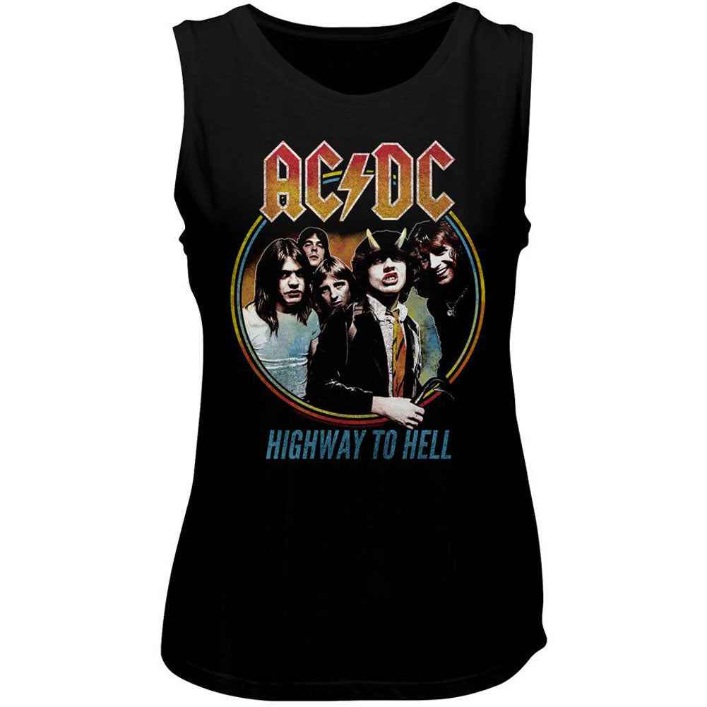 AC/DC Highway To Hell Tricolor Womens Tank