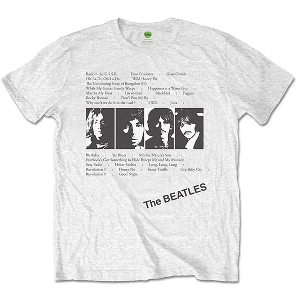 Beatles White Album Tracks (Back Print) Slim Fit T-shirt 416429 ...