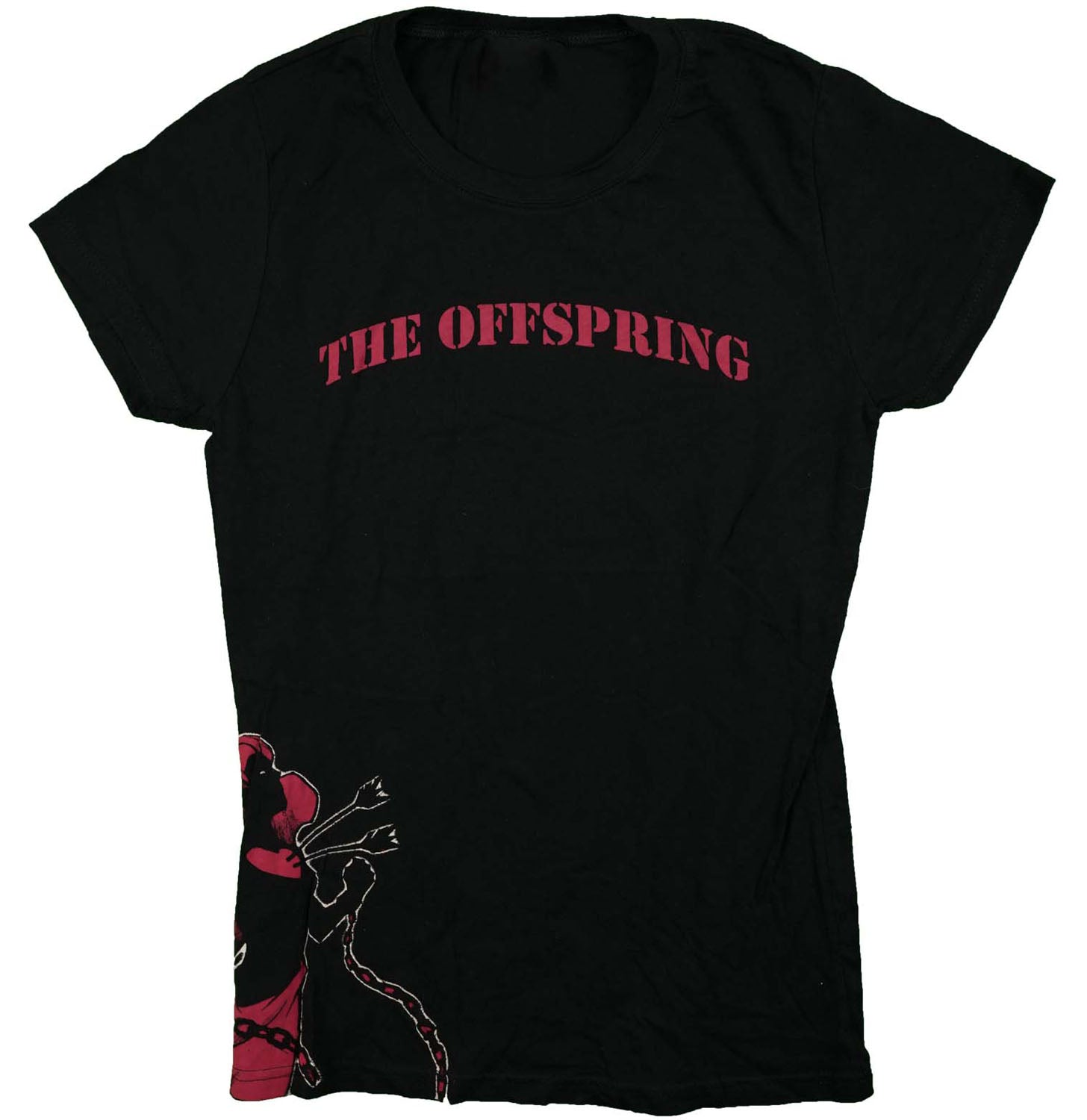 Red Stencil Logo With Chained Anget Girl Junior Top