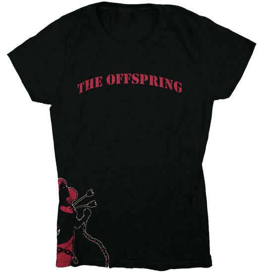 Red Stencil Logo With Chained Anget Girl Junior Top