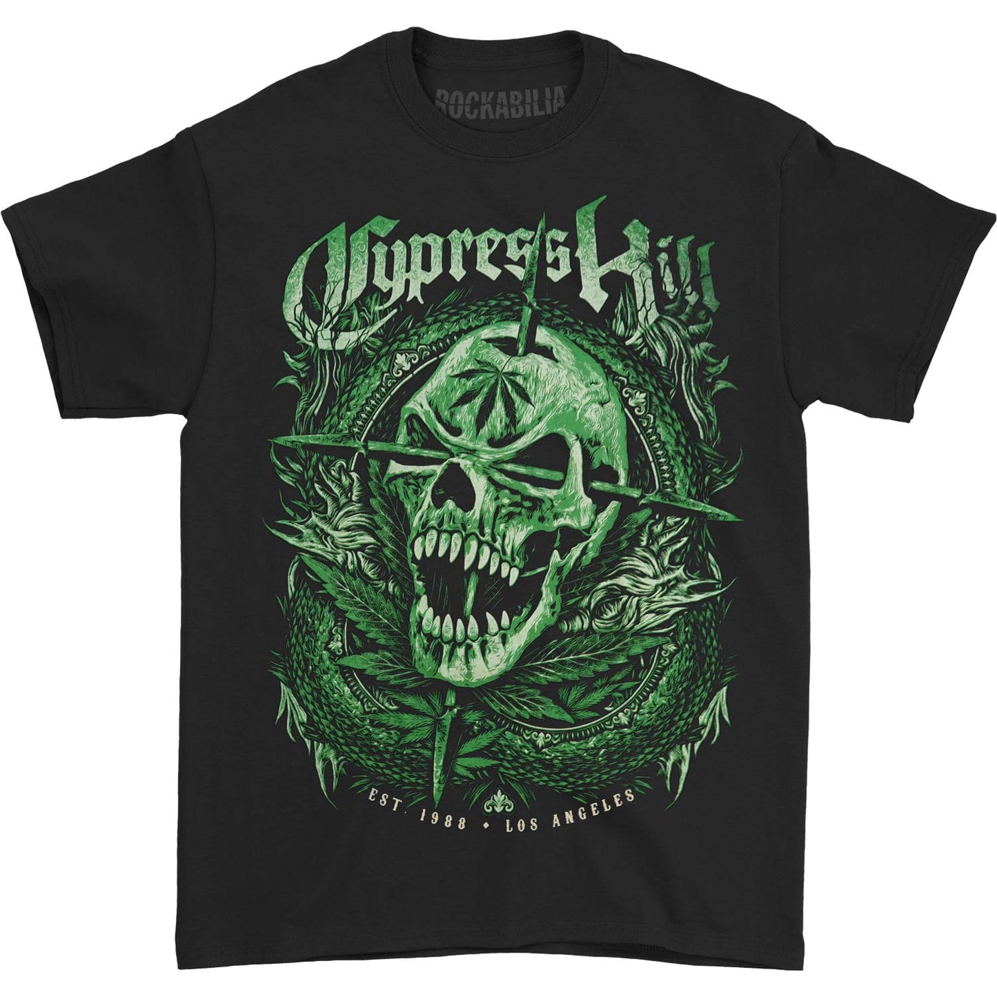 Cypress Hill EST 1988 Green Skull T-shirt