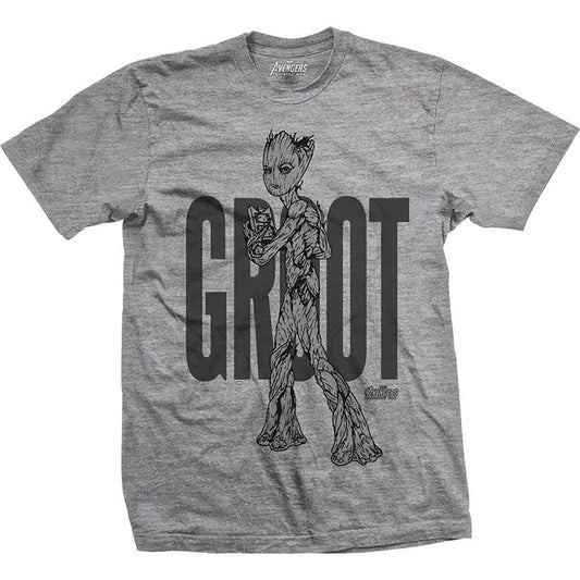 Avengers Infinity War Teen Groot Line Art Slim Fit T-shirt