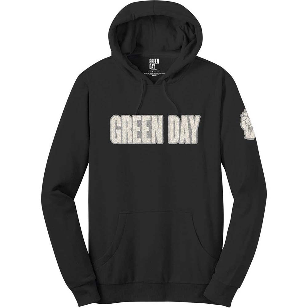 Green Day Logo & Grenade (Applique Motifs) Hooded Sweatshirt