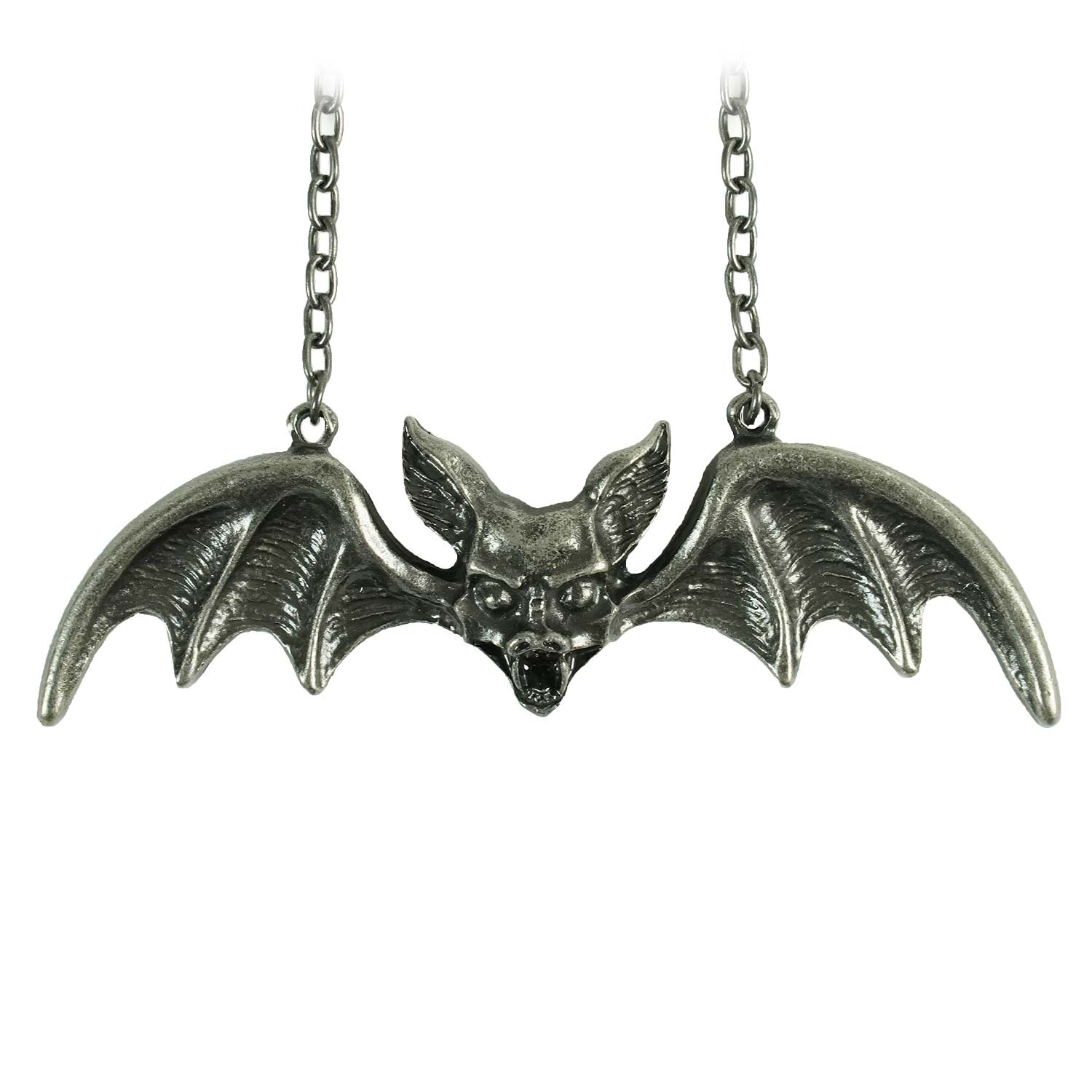 Munsters Chrome Bat Pendant by Rock Rebel Necklace