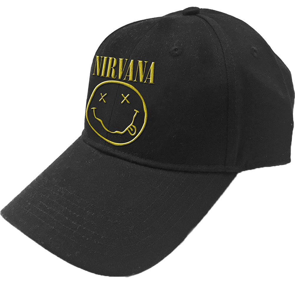 Nirvana Logo & Smiley Baseball Cap 419042 | Rockabilia Merch Store