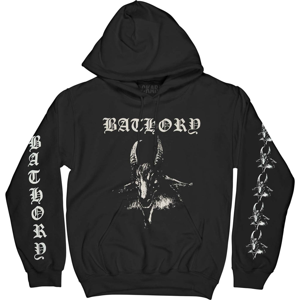 Bathory White Goat Hoodie (Black) Hooded Sweatshirt