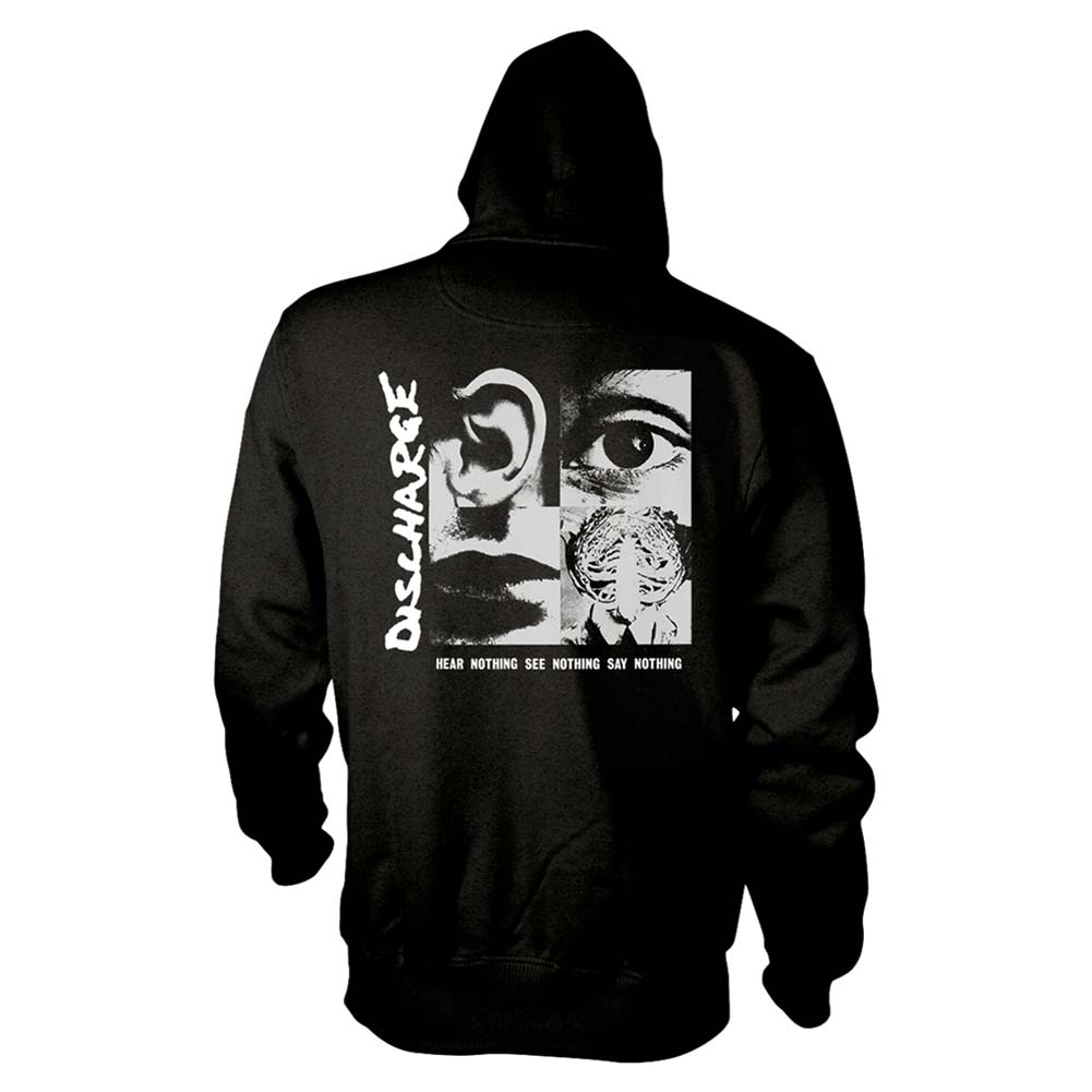 Discharge Hear Nothing Zippered Hooded Sweatshirt