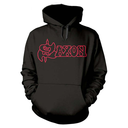 Saxon Denim And Leather Hooded Sweatshirt