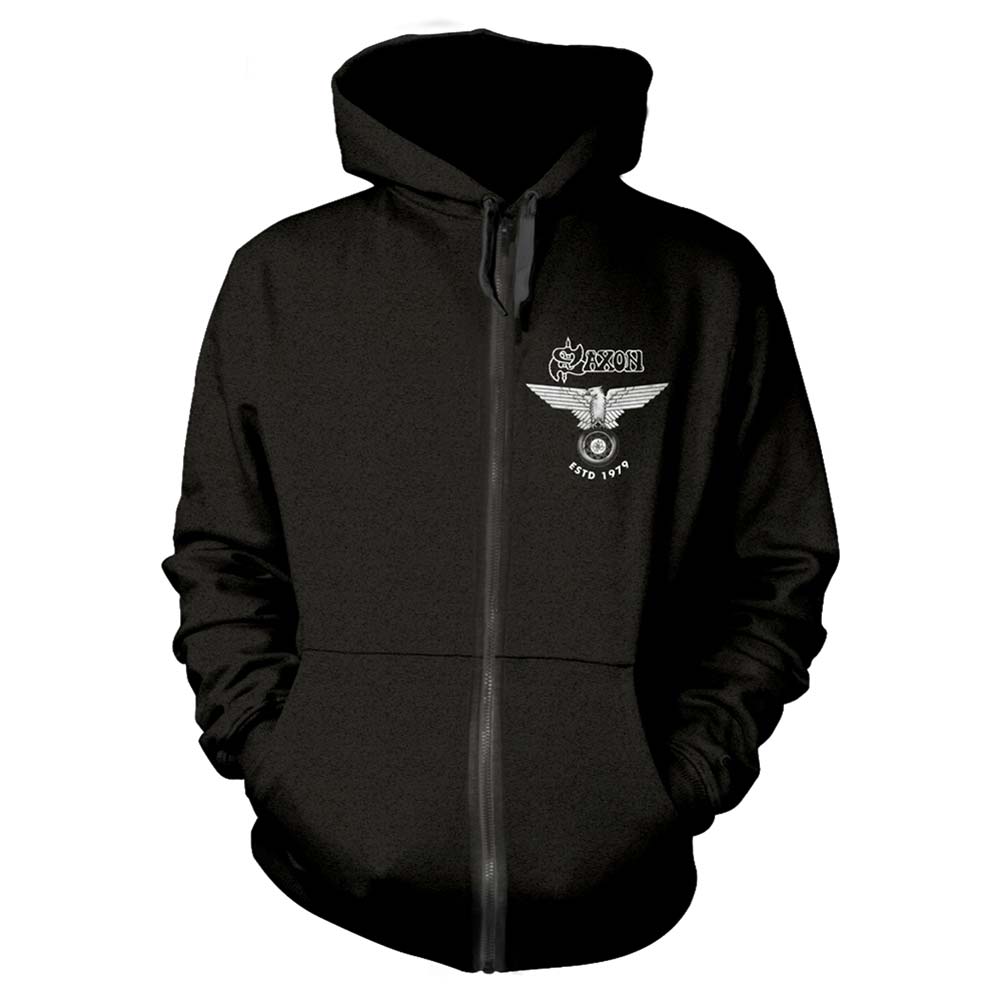 Saxon Estd 1979 Zippered Hooded Sweatshirt