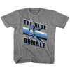 Blue Bomber Stripes Kids Childrens T-shirt